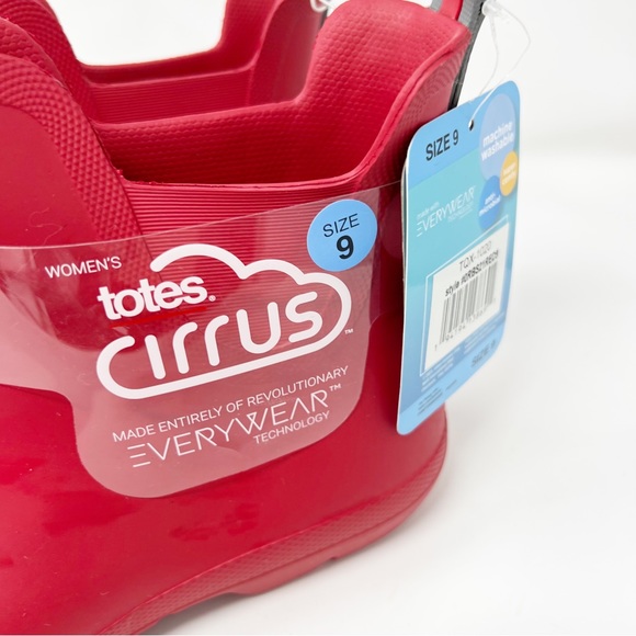 😻NWT Totes Cirrus Waterproof Ankle Rain Boots Red - Picture 2 of 8